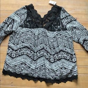 Black/white designed top from Charlotte Russe